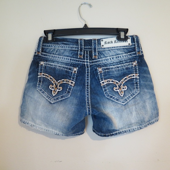 Rock Revival Julie Mid Rise Denim Shorts Sz 25 NWT - Picture 3 of 8